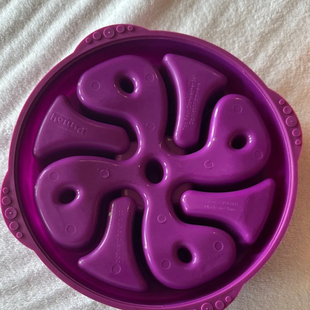 Outward Hound Orange and Purple Spiral Feeder Bowl